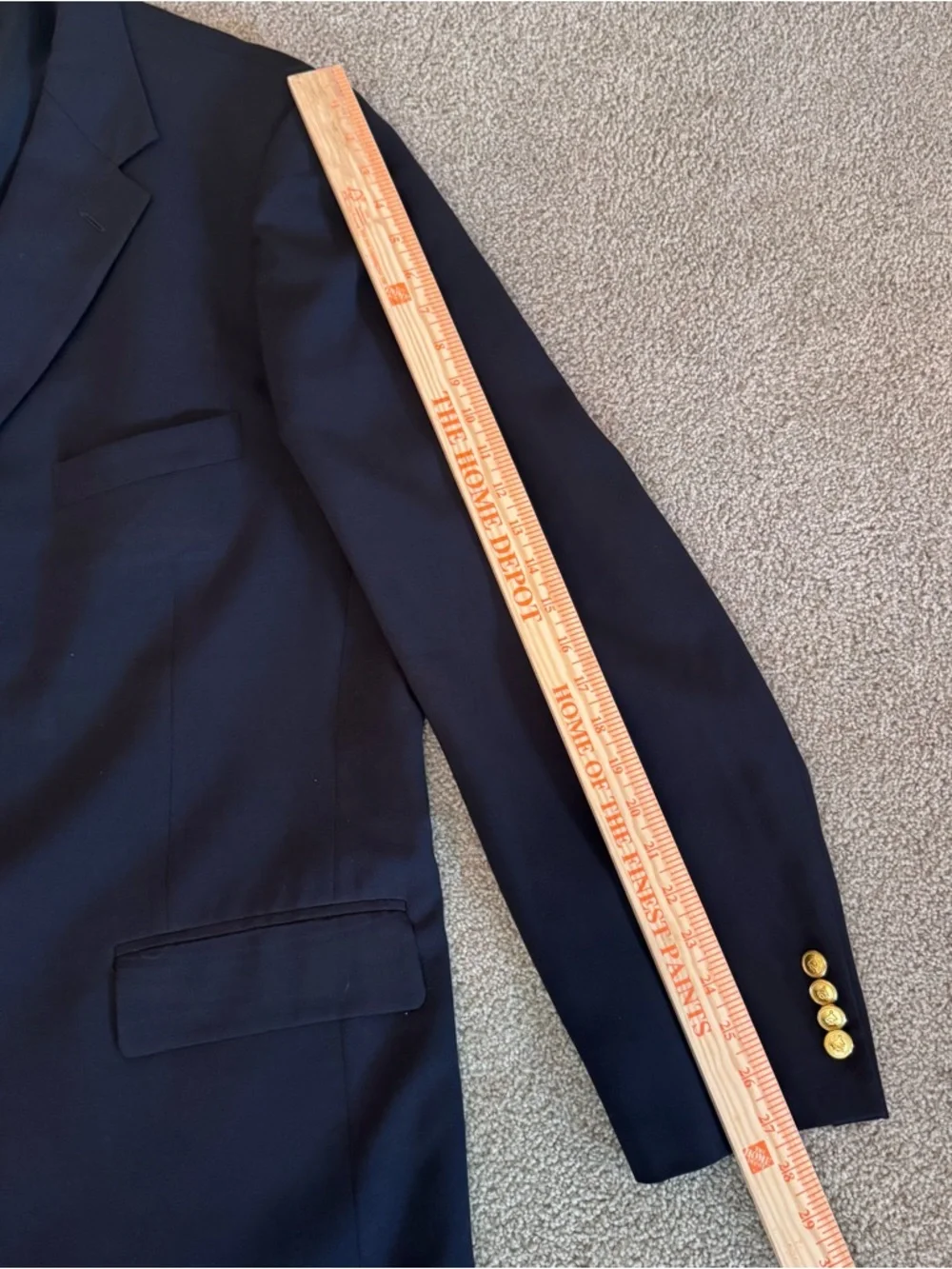 VTG Palm Beach Sport Coat Navy Blue Blazer Jacket Wool Gold Button USA Men’s 52L